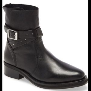 AllSaints Carla Leather Buckle Boot